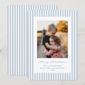 Weiche blaue Streifen Frohe Weihnachten Flache Fot (Vorne/Hinten)