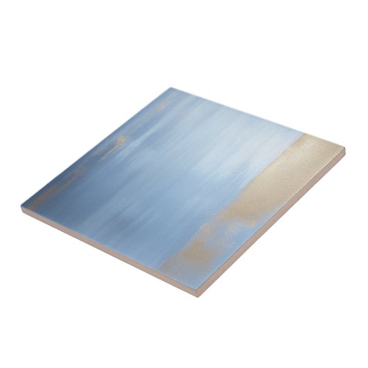 Weiche blaue und goldene Keramik Tile Fliese (Seite)