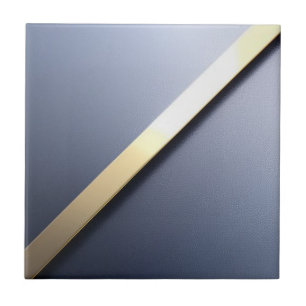 Weiche blaue und goldene Keramik Tile Fliese