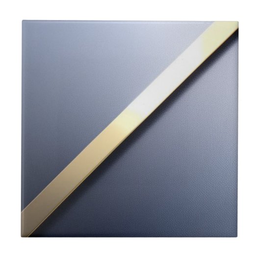 Weiche blaue und goldene Keramik Tile Fliese (Vorderseite)