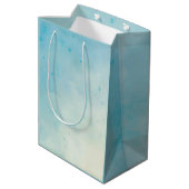 Weiche blaue und Rose-Aquarelltasche Mittlere Geschenktüte (Rückseite Schrägansicht)