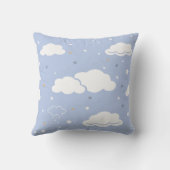Weiche blaue Wolke und Sternmuster Kissen (Rückseite)