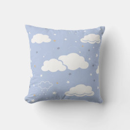 Weiche blaue Wolke und Sternmuster Kissen