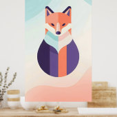 Weiche Blautöne, lila und orangefarbener, flacher Poster (Küche)