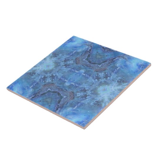 Weiche Blues Waves & Curves Fliese (Seite)