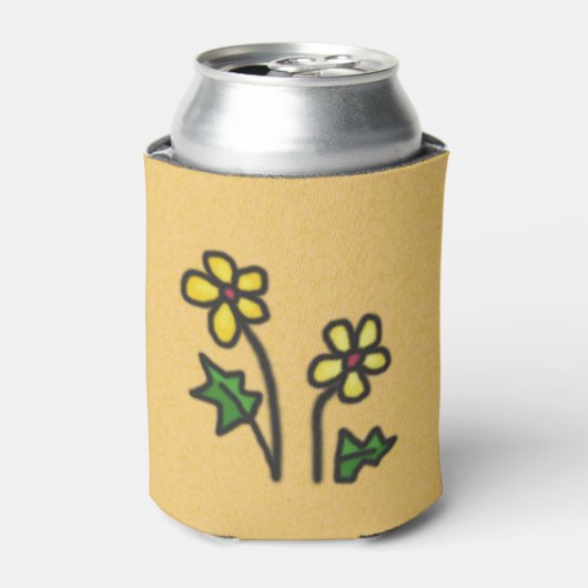 Weiche Blume gelb Dosenkühler (Kanne Vorderseite)