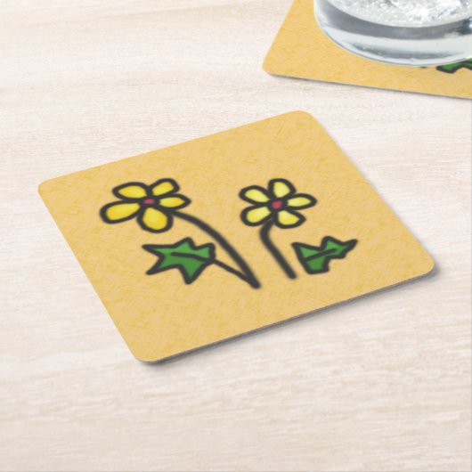 Weiche Blume gelb Rechteckiger Pappuntersetzer (angewinkelt)