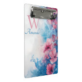 Weiche Blume in Rosa und Blau Mini Klemmbrett (Schrägansicht)