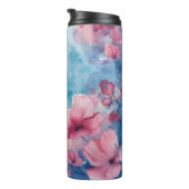 Weiche Blume in Rosa und Blau Thermosbecher (Nach rechts gedreht)