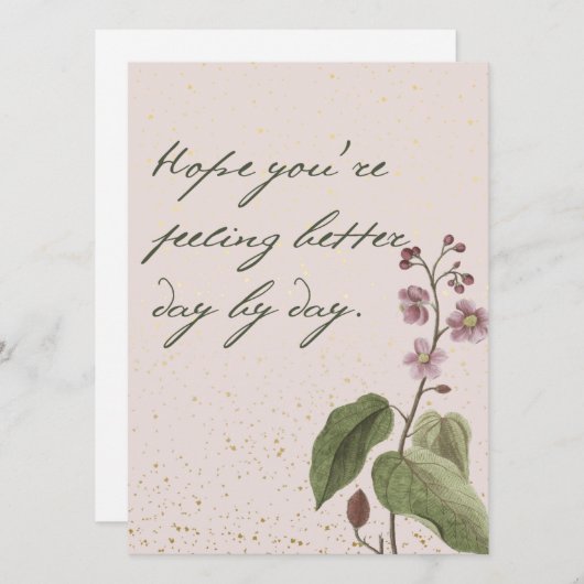 Weiche Blume in Rosa und Lila mit einer Meldung (Vorne/Hinten)