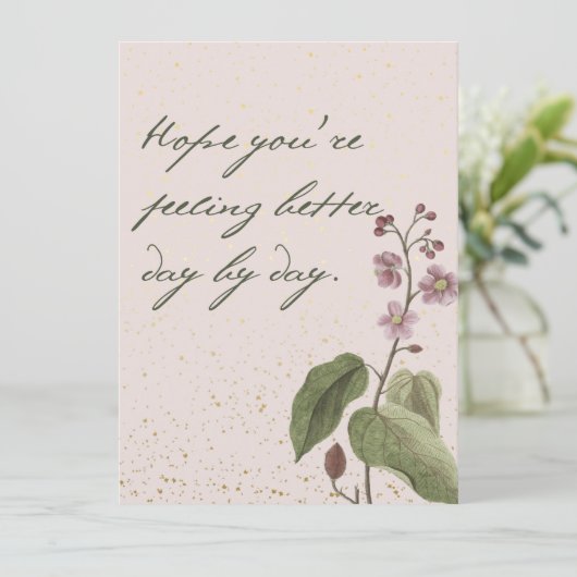 Weiche Blume in Rosa und Lila mit einer Meldung (Stehend Vorderseite)