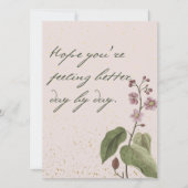 Weiche Blume in Rosa und Lila mit einer Meldung (Vorderseite)