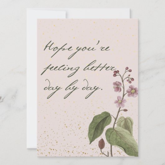 Weiche Blume in Rosa und Lila mit einer Meldung (Vorderseite)