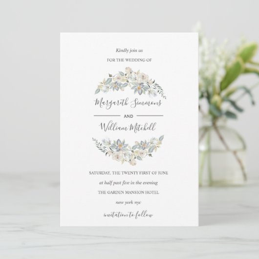 Weiche Blume mit Luftmatte Save The Date (Stehend Vorderseite)
