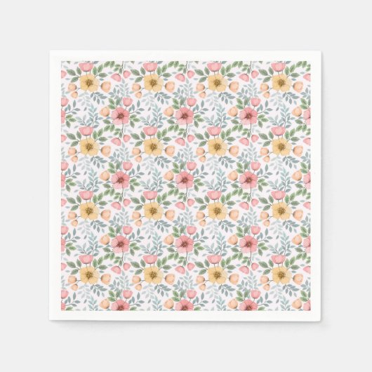 Weiche Blume Muster Napkins Serviette (Vorderseite)