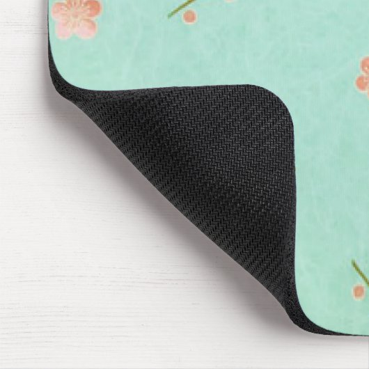 Weiche Blumenblätter Pfirsich u. Aqua Mousepad (Ecke)