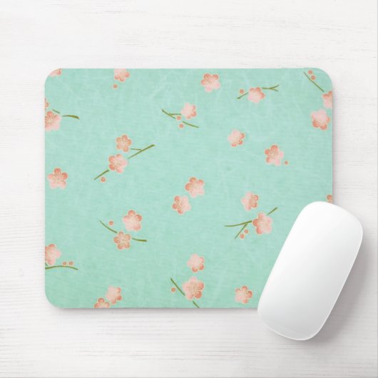 Weiche Blumenblätter Pfirsich u. Aqua Mousepad (Mit Mouse)