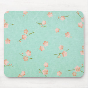 Weiche Blumenblätter Pfirsich u. Aqua Mousepad