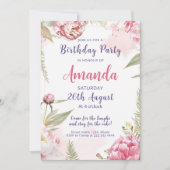 Weiche Blumenblüte Geburtstagsfeier Einladung (Vorderseite)