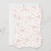 Weiche Blumenfolie Musk Pink Babydusche Einladung (Rückseite)