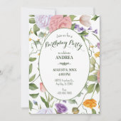 Weiche Blumengeburt Einladung (Vorderseite)