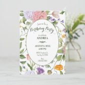 Weiche Blumengeburt Einladung (Stehend Vorderseite)