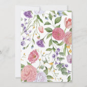 Weiche Blumengeburt Einladung (Rückseite)