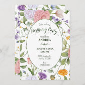 Weiche Blumengeburt Einladung (Vorne/Hinten)