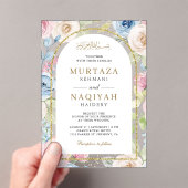 Weiche blumengoldene Hochzeit Acryleinladungen (Insitu (Handheld))