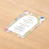 Weiche blumengoldene Hochzeit Acryleinladungen (Ablage )