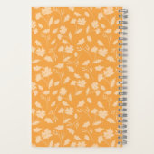 Weiche Blumenmuster auf orangefarbenem Hintergrund Notizblock (Rückseite)