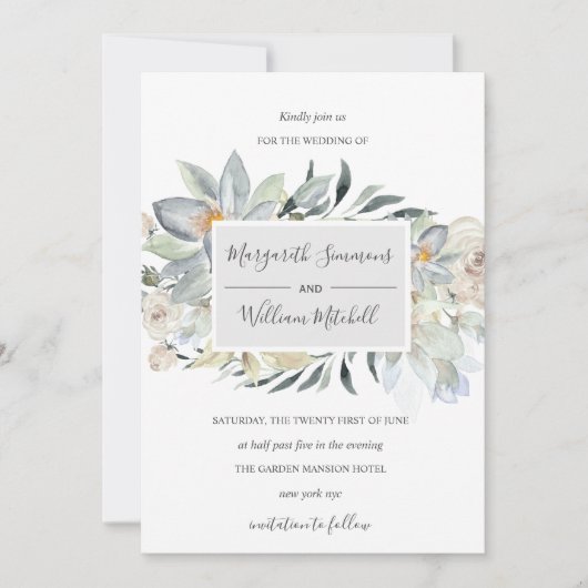 Weiche Blumenstruktur Wasserfarbe Save The Date (Vorderseite)