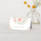 Weiche Blüte Gold Aquarellfarben Polterabend Platzkarte (Vorderseite)