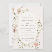 Weiche Blüte Weide Aquarell Blumenpaare Dusche Einladung (Vorderseite)