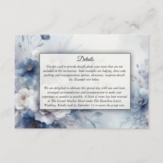 Weiche Blüten und Lavendel-Mist-Hochzeit Begleitkarte (Vorderseite)