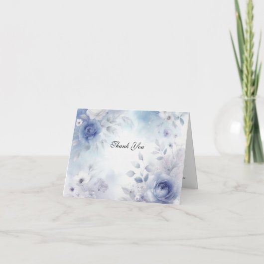 Weiche Blüten und Lavendel-Mist-Hochzeit Dankeskarte (Vorderseite)