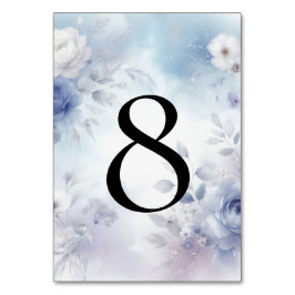 Weiche Blüten und Lavendel-Mist-Hochzeit Tischnummer