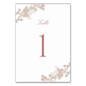 Weiche Blütenblüte Doppeldecke Tischnummer (Rückseite)