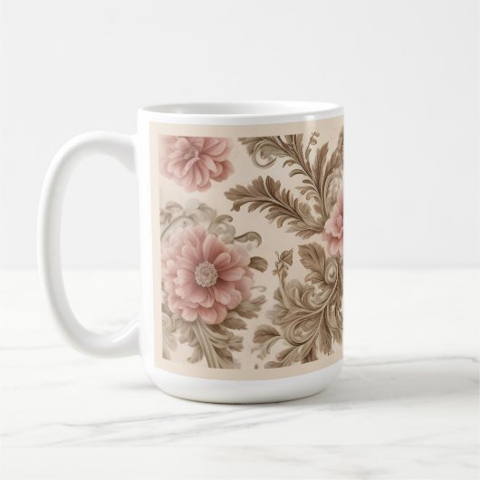 Weiche Blütenblüte und Scrolls Kaffeetasse (Links)