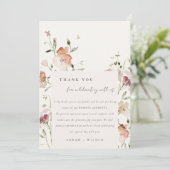 Weiche Blütendecke mit Aquarellfarben Dankeskarte (Stehend Vorderseite)