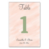 Weiche Blütenfarbe Grüne Farbe Tischnummer (Vorderseite)