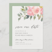 Weiche Blütenfarbenkarte Save the Date Dankeskarte (Vorne/Hinten)