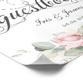 Weiche Blütengrün Blumengestein Hochzeitsgeschenk Poster (Ecke)