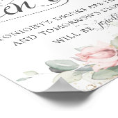 Weiche Blütengrün Hochzeitliche Offene Bar Drinks Poster (Ecke)