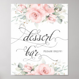 Weiche Blütengrün Hochzeitliches Dessert Bar Poster