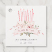 Weiche Blütenkuchen-Kerzen jeden Geburtstag Geschenkanhänger (Vorderseite)