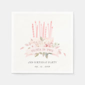 Weiche Blütenkuchen-Kerzen jeden Geburtstag Serviette (Vorderseite)