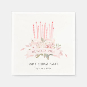 Weiche Blütenkuchen-Kerzen jeden Geburtstag Serviette