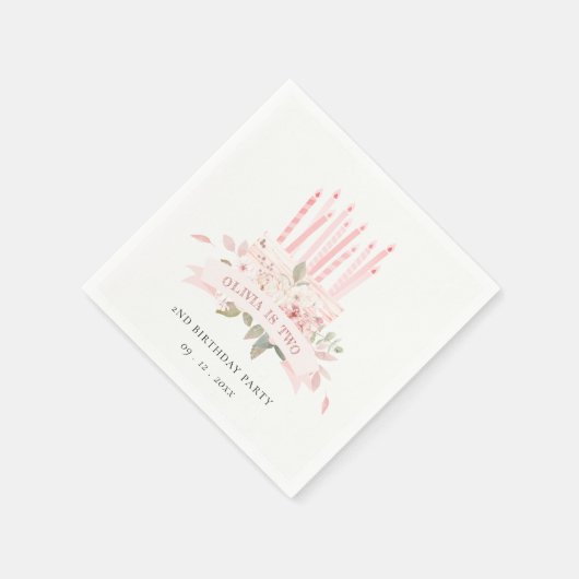 Weiche Blütenkuchen-Kerzen jeden Geburtstag Serviette (Ecke)