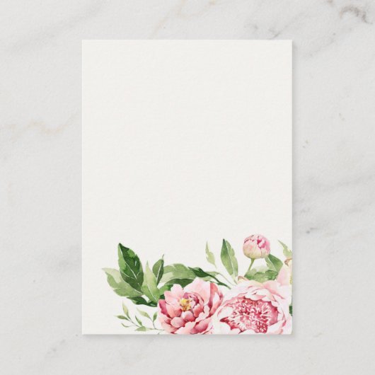 Weiche Blütenpeere Hochzeitswünsche Begleitkarte (Rückseite)